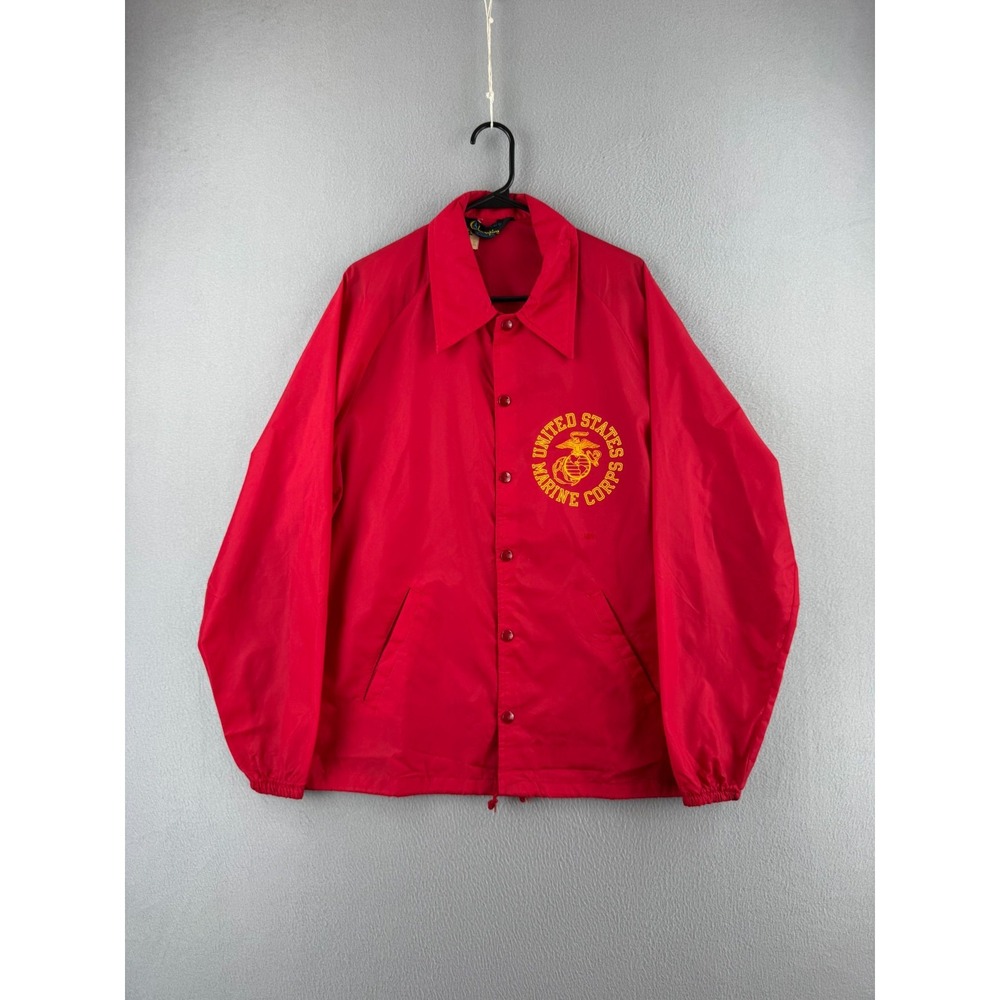 Vintage 70s Champion Jacket Mens Large 24x29 USMC Military Running Man